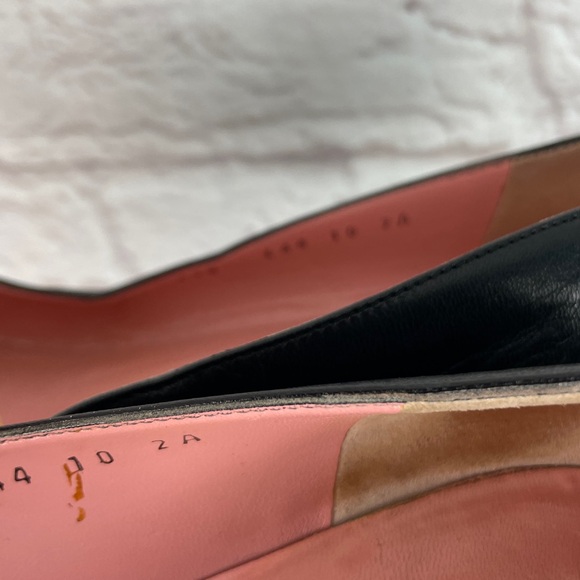 Salvatore Ferragamo Black Leather Logo Kitten Career Style Heels Size 10 - Picture 11 of 13